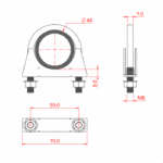 Bullone a U da 48 mm con Sella
